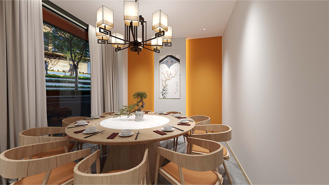 杭州簡(jiǎn)約中式餐廳裝修設(shè)計(jì)