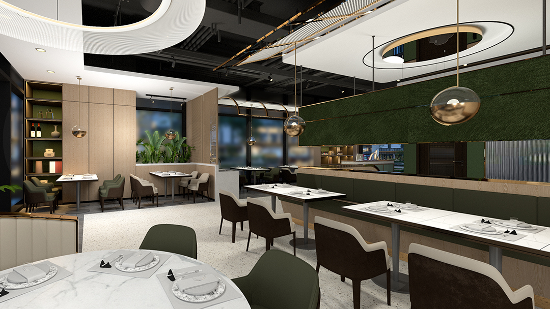 杭州庭院式中式餐廳裝修設計