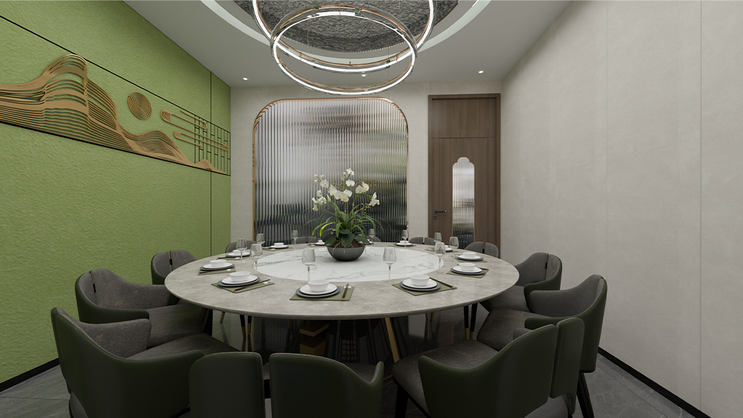 杭州庭院式中式餐廳裝修設計