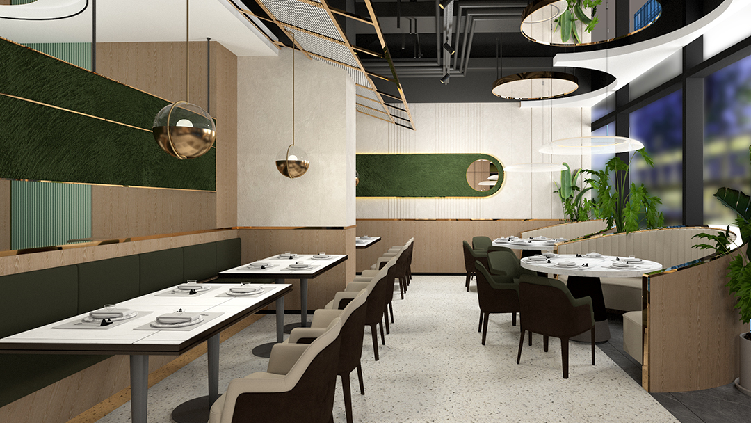 杭州庭院式中式餐廳裝修設計