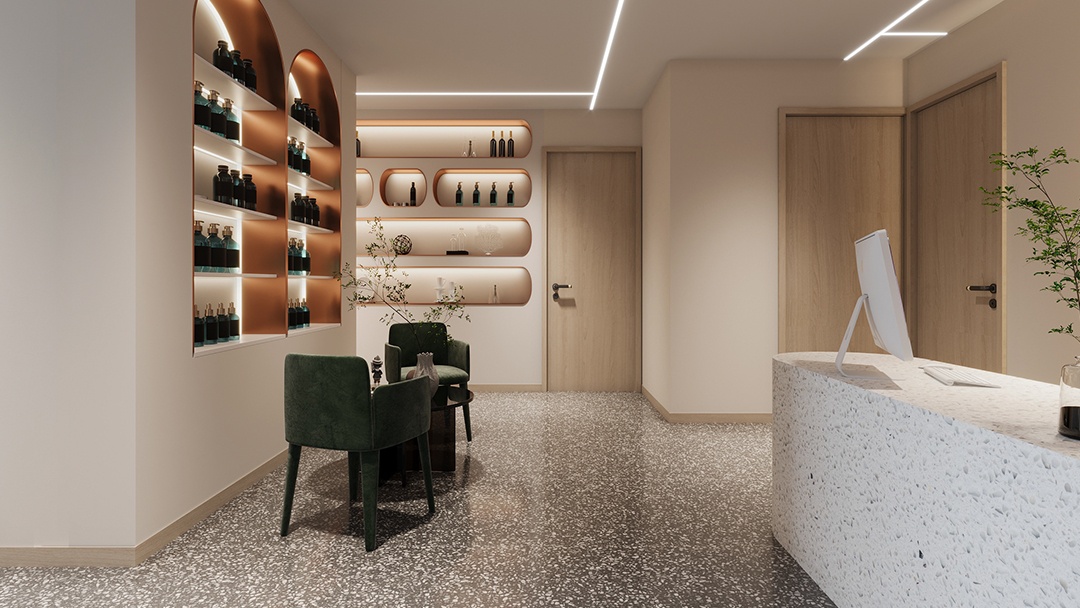 杭州現代簡約美容院裝修設計