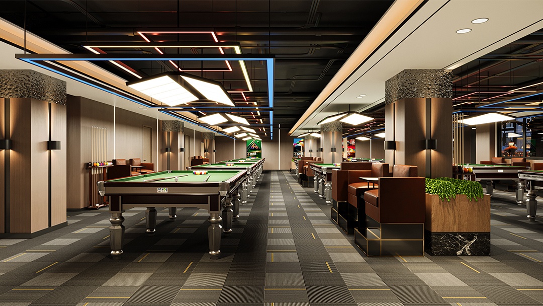 杭州高端競技臺球廳裝修設計